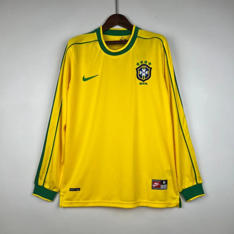 BRAZIL Retro Home Jersey L/S 1998 image 0