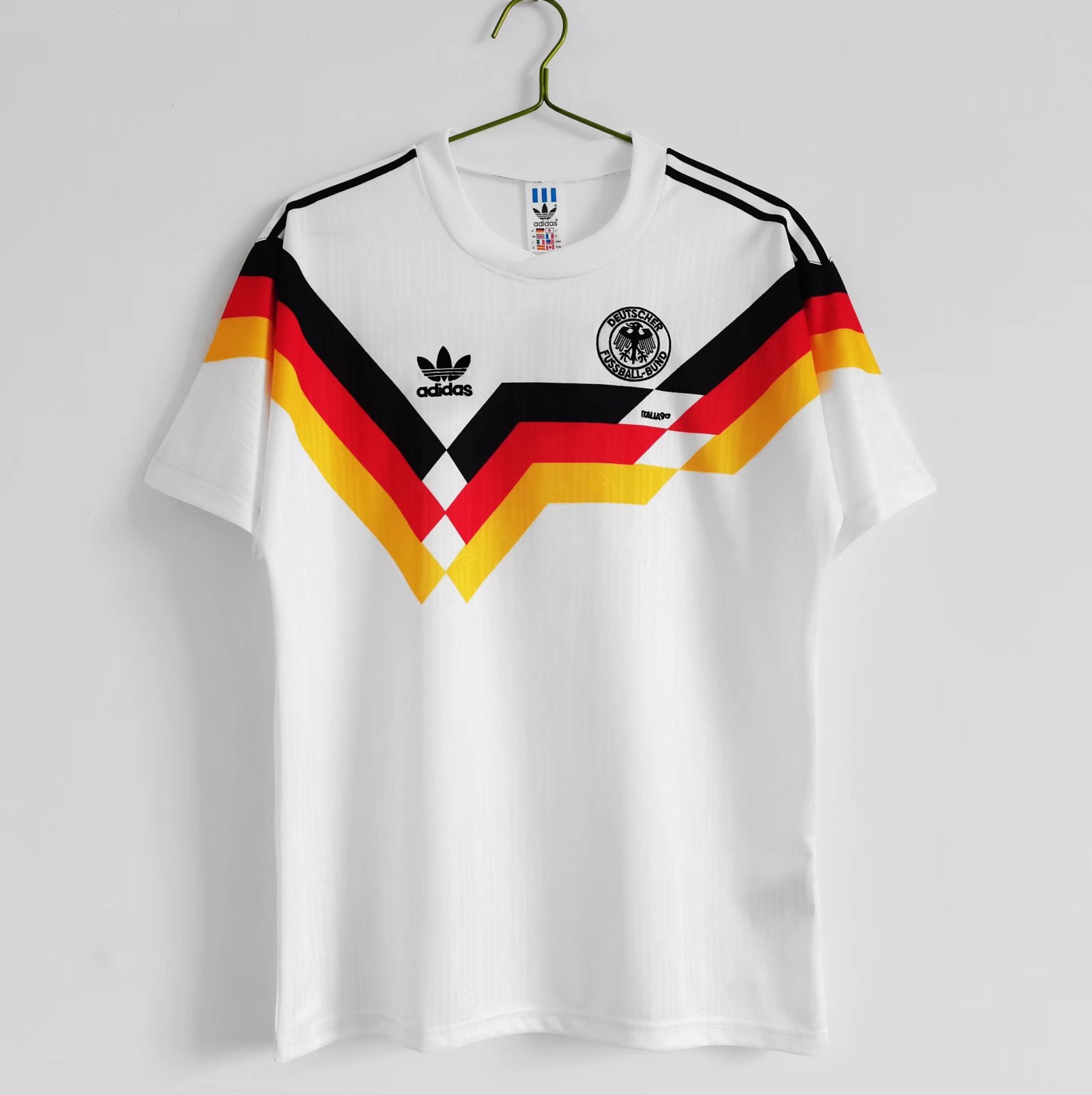 WEST GERMANY WHITE HOME RETRO FOOTBALL SHIRT 1990 image 0