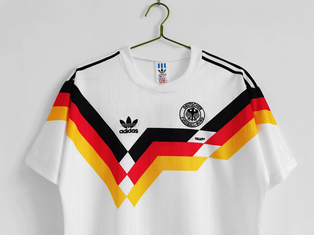 WEST GERMANY WHITE HOME RETRO FOOTBALL SHIRT 1990 image 2